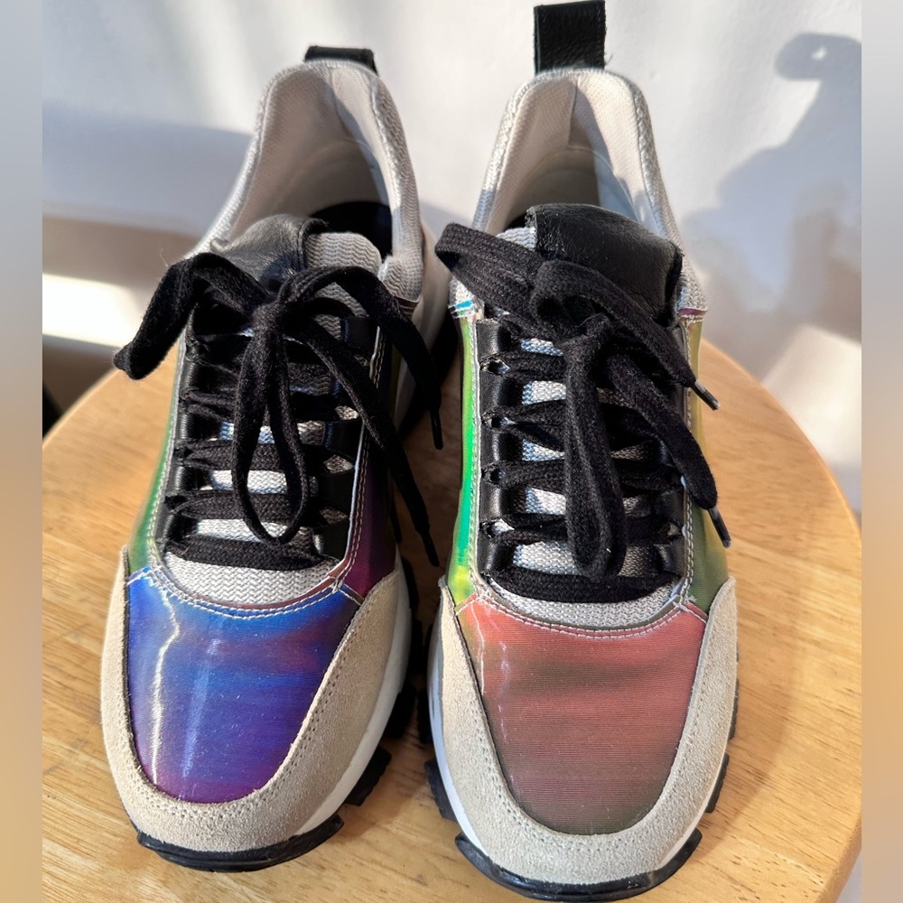 Like New L’Intervalle Halographic Lace Up Chunky Sole Sneakers Size 6